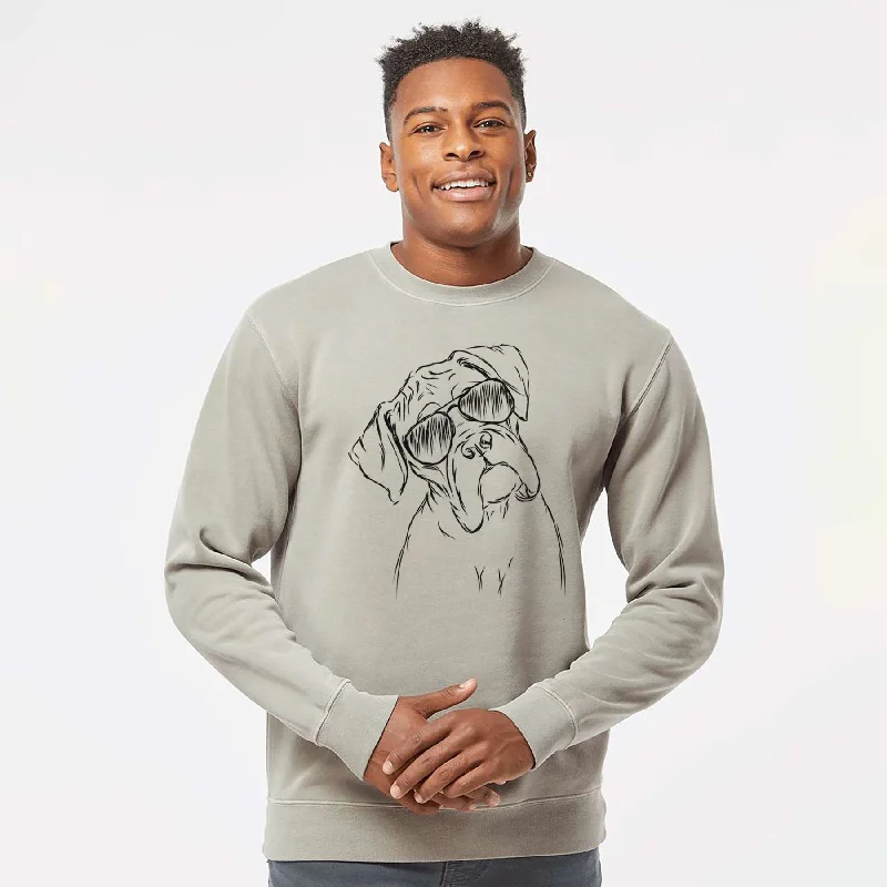 fashion gym hoodieAviator Cooper the Boxer - Unisex Pigment Dyed Crew Sweatshirt