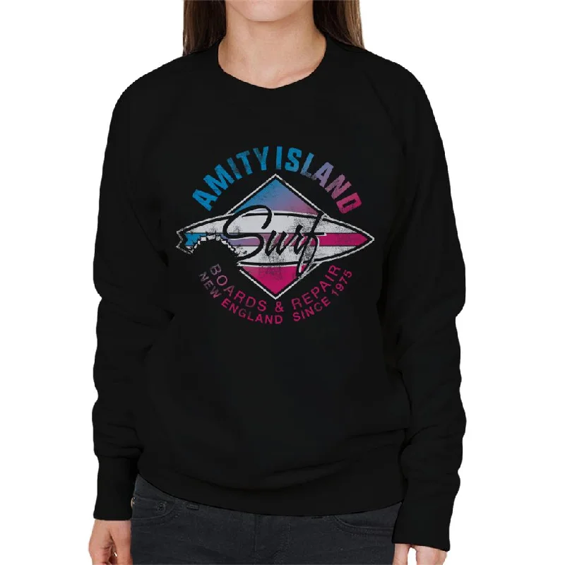 pullover workout hoodieJaws Amity Island Surf Boards And Repair Women's Sweatshirt