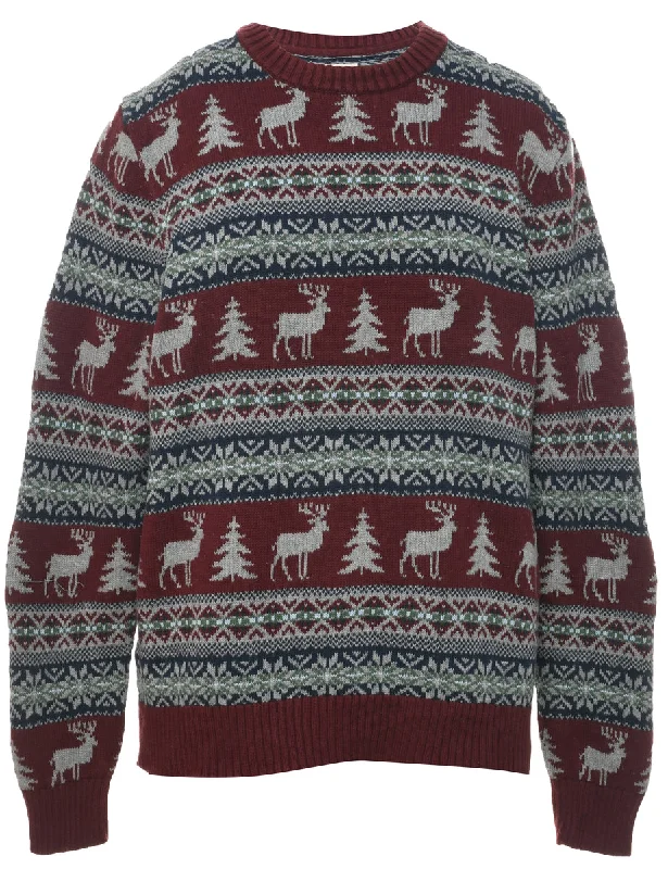 wool-blend coatSt John's Bay Nordic Jumper - L