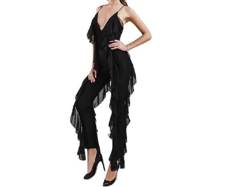 Lowest Price Dina Ruffle and Lace Jumpsuit