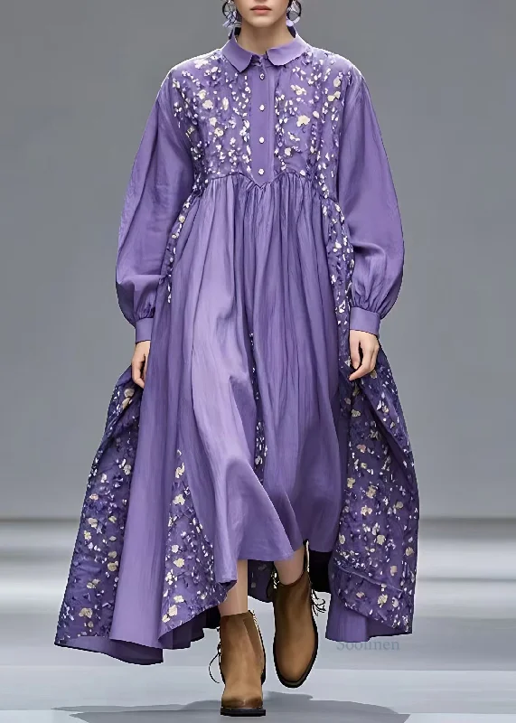 Final Markdown spaghetti strap dressFrench Purple Peter Pan Collar Patchwork Long Dresses Long Sleeve Final Markdown spaghetti strap dressFrench Purple Peter Pan Collar Patchwork Long Dresses Long Sleeve