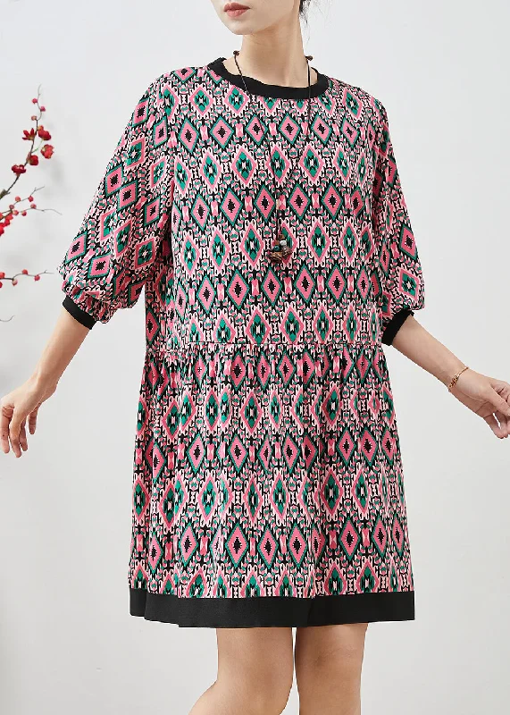 Steals and Deals luxury dressFrench Purple Print Chiffon Vacation Dress Fall