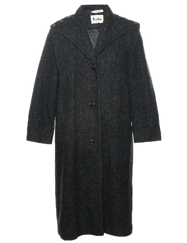 Deep Discounts stylish raincoatBlack Wool Coat - M