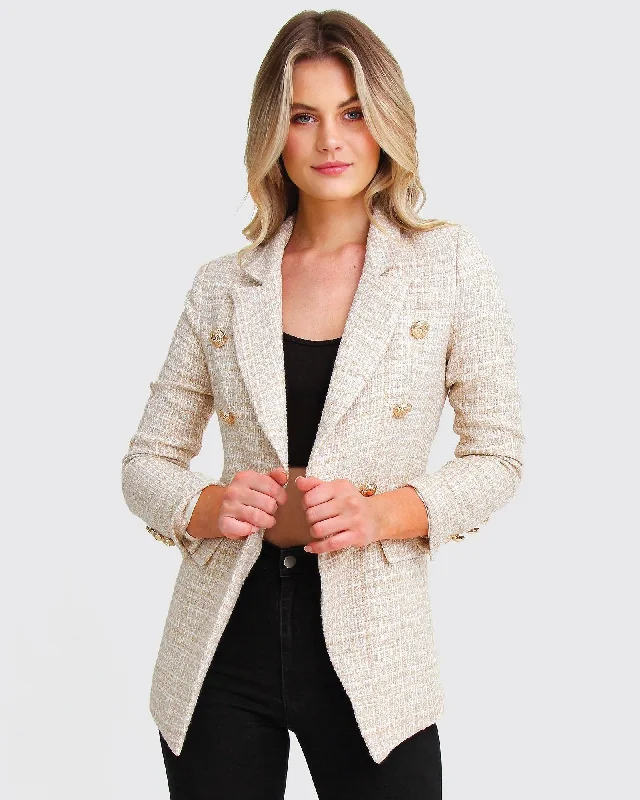Price Break insulated jacketPrincess Polina Tweed Blazer - Beige Marle