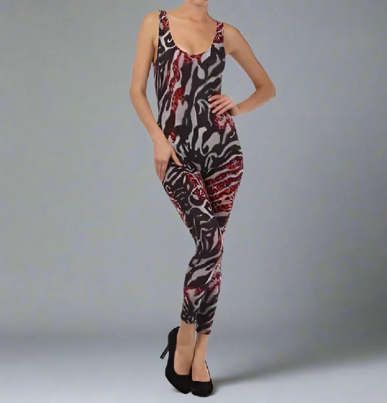 New Arrival Redda Zebra Print Jumpsuit