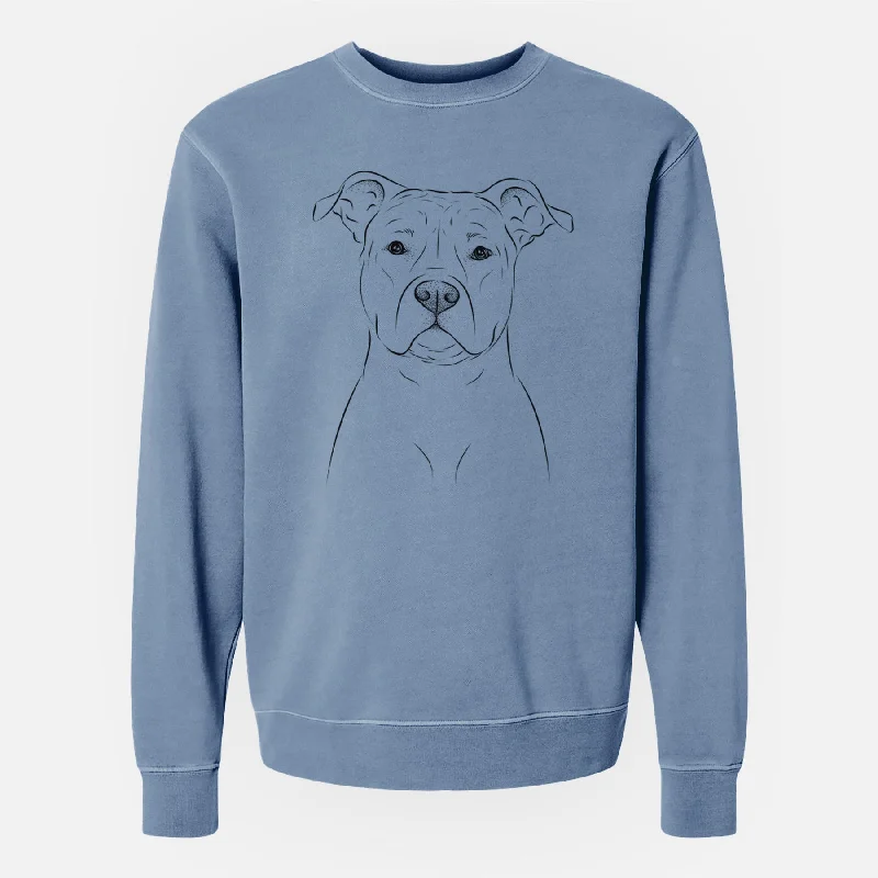 Hurry In athletic casual sweatshirtBare Jethro the American Staffordshire Terrier - Unisex Pigment Dyed Crew Sweatshirt