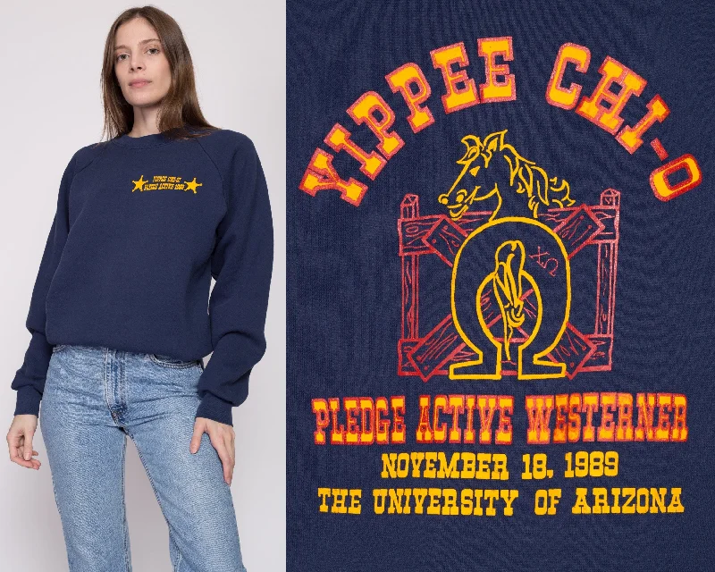 Deep Discounts XL 80s Chi Omega "Yippee Chi-O" University Of Arizona Sorority Sweatshirt