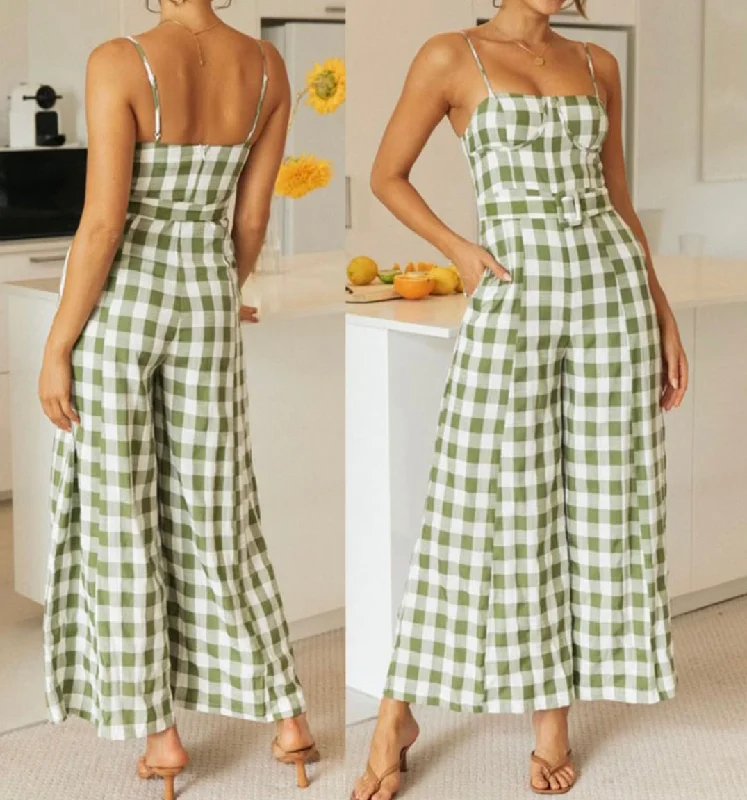 Year-End Clearance Gingham Jumpsuit