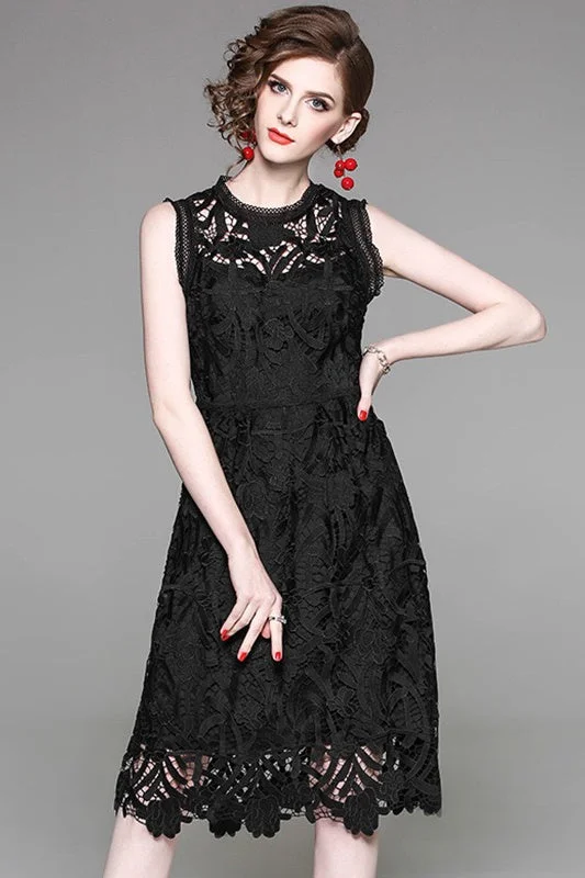 ashionable dressElegant Lace Midi Dress