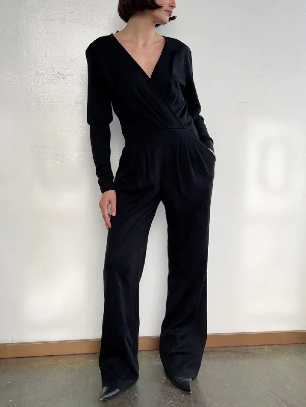 Don’t Miss Out 90s Black Knit Jumpsuit (S)