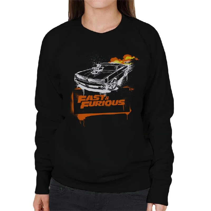 urban activewear hoodieFast and Furious Dodge Charger Flame Women's Sweatshirt