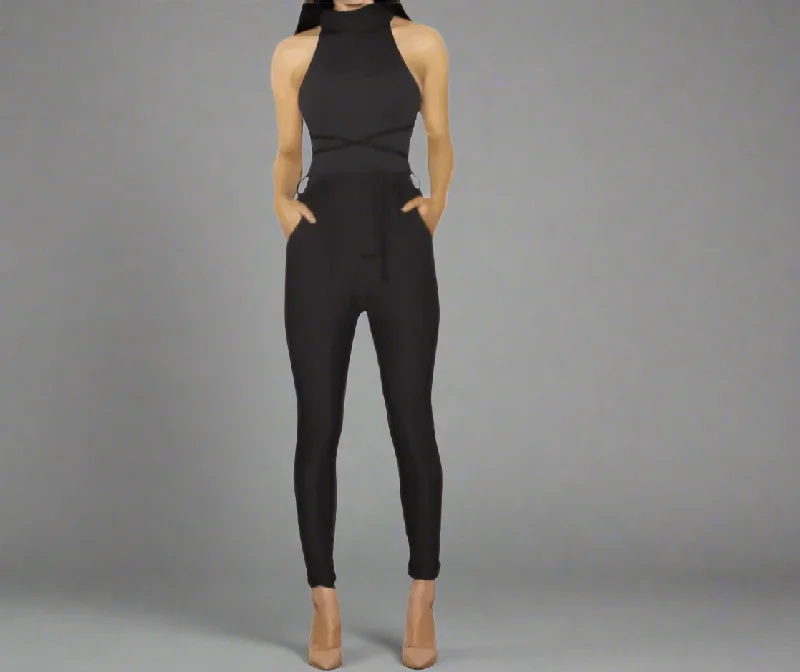Steals and Deals Black Choe Turtle Neck Jumpsuit