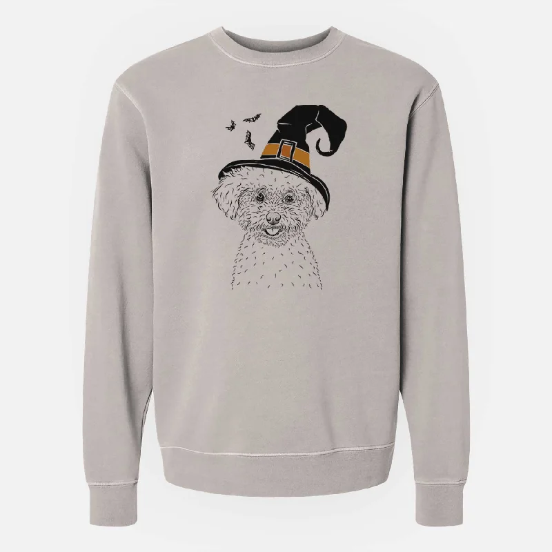 New Arrival chic fitness hoodieWitch Mickey the Bichon Frise - Unisex Pigment Dyed Crew Sweatshirt