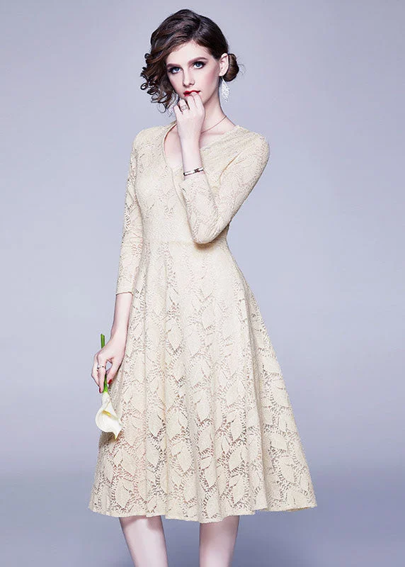 Final Clearance form-fitting dressApricot Lace Cinch Dresses Zip Up Solid Color Bracelet Sleeve Final Clearance form-fitting dressApricot Lace Cinch Dresses Zip Up Solid Color Bracelet Sleeve