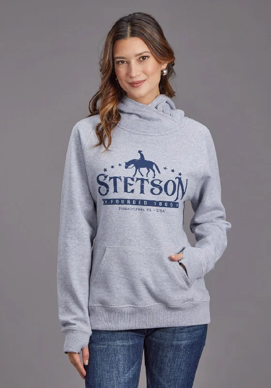 outdoor coatStetson Womens Horserider Stars Grey Cotton Blend Hoodie