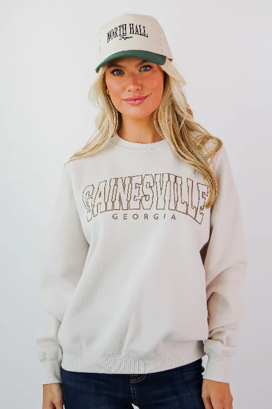 Discount Mania casual workout hoodieBeige Gainesville Georgia Sweatshirt