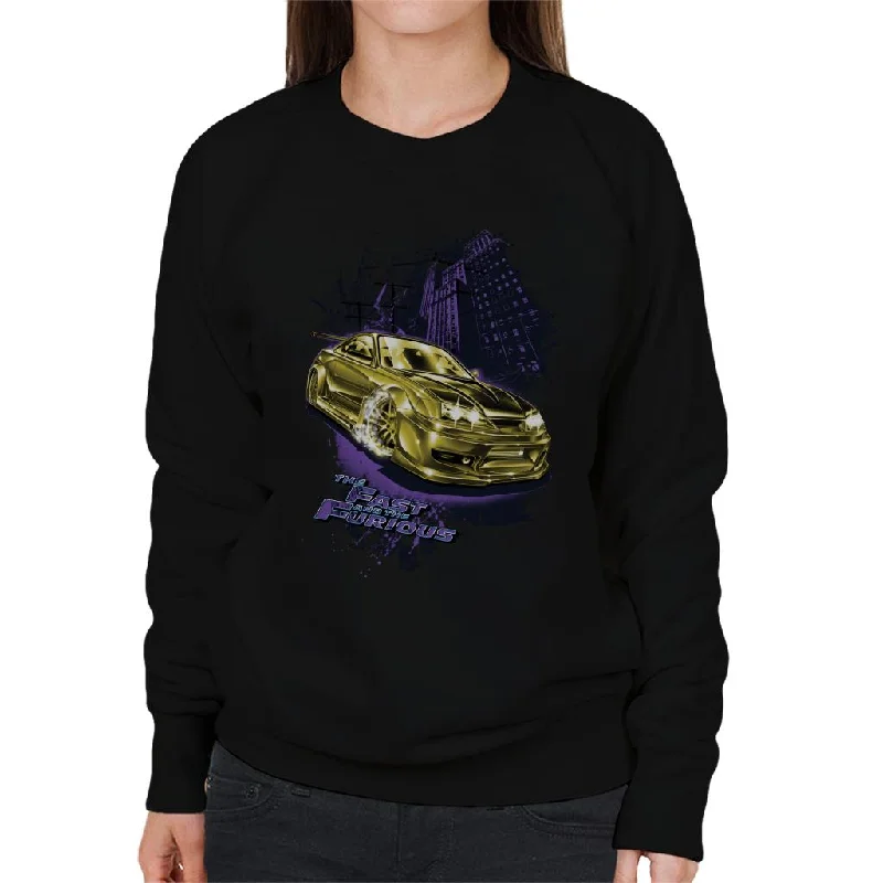 stylish training hoodieFast and Furious Tokyo Drift Golden Car Women's Sweatshirt