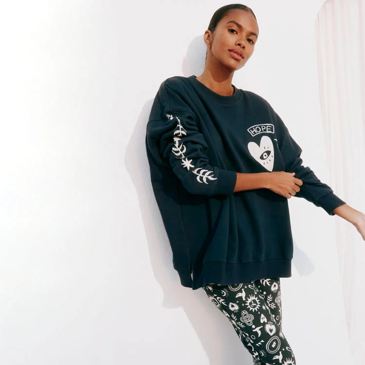 Big Discounts comfy workout wear hoodieHope Charcoal Sweatshirt