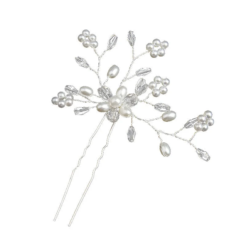 Overstock shift dressPearl Bridal headpiece White Crystal hairpin Wedding accessories Hairpin Wedding accessories 613386276979