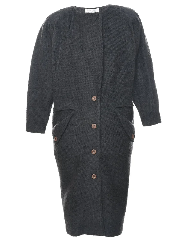 Limited Quantity casual sports coatDark Grey Wool Coat - L