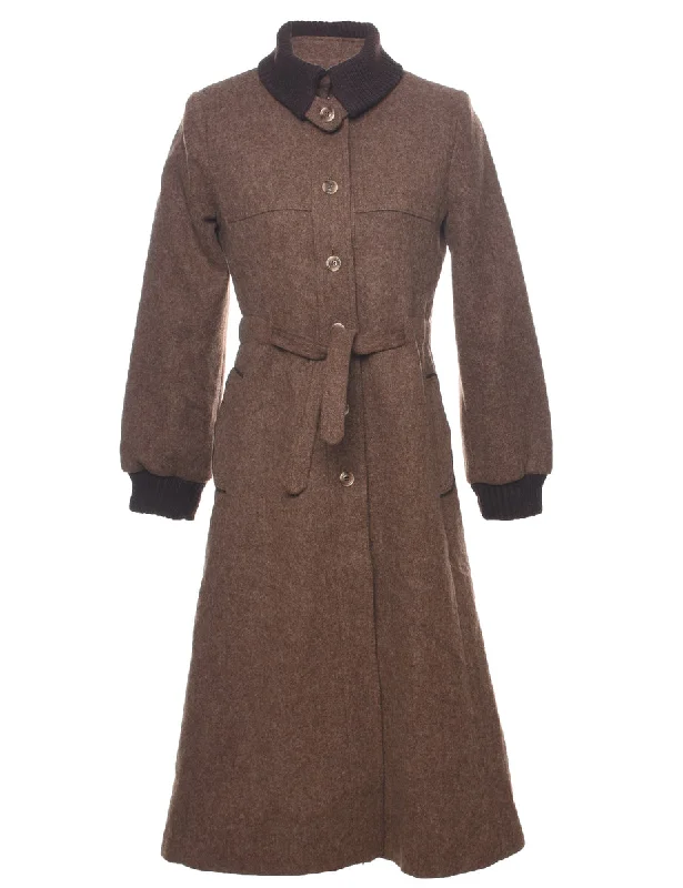 While Supplies Last modern coatBrown Wool Coat - M