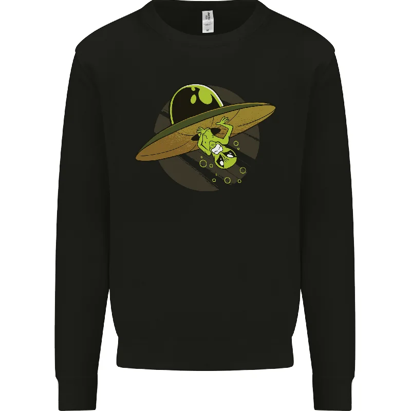 cool workout sweatshirtA Funny Alien Stuck in a UFO Flying Saucer Mens Sweatshirt Jumper