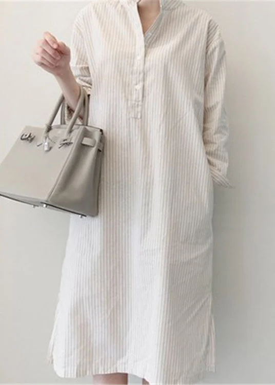 Exclusive Deal summer floral dressStyle White Striped Patchwork Cotton Shirts Dress Spring Exclusive Deal summer floral dressStyle White Striped Patchwork Cotton Shirts Dress Spring