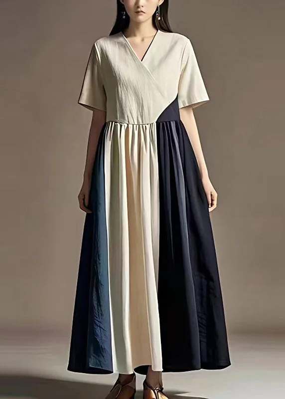 Bargain Prices wrap dressWhite Patchwork Cotton Maxi Dress Exra Large Hem Summer