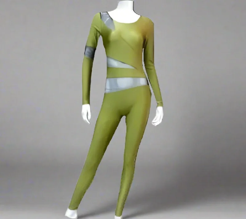 Time-Limited Offer Mesh Lines jumpsuit