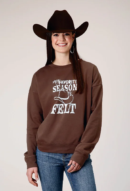 oversized trench coatRoper Womens My Favorite Season Brown 100% Cotton Sweatshirt