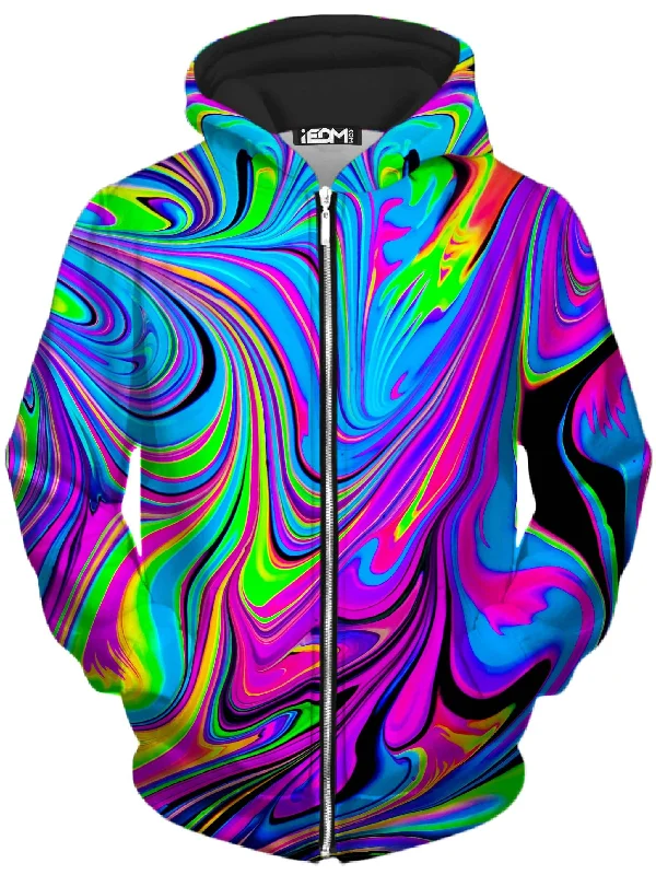 trendy hooded sweatshirtCosmic Flow Unisex Zip-Up Hoodie