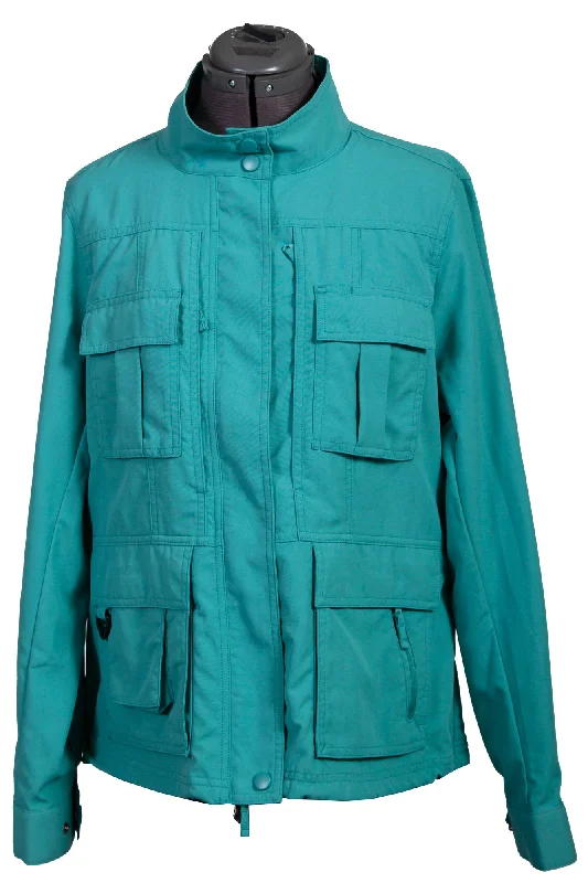 wool coatScully Womens Teal Nylon Multi-Pocket Jacket