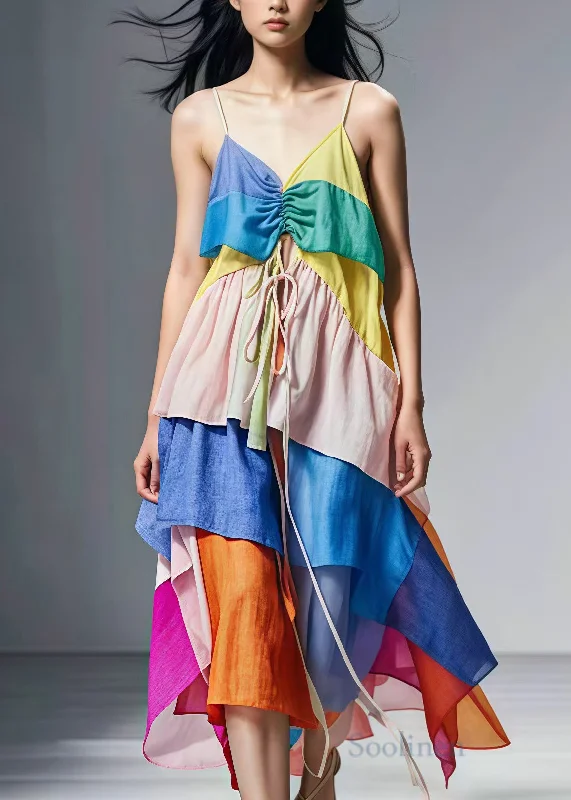 Weekend Deal satin midi dressStyle Colorblock Cinched Patchwork Cotton Sundress Summer Weekend Deal satin midi dressStyle Colorblock Cinched Patchwork Cotton Sundress Summer