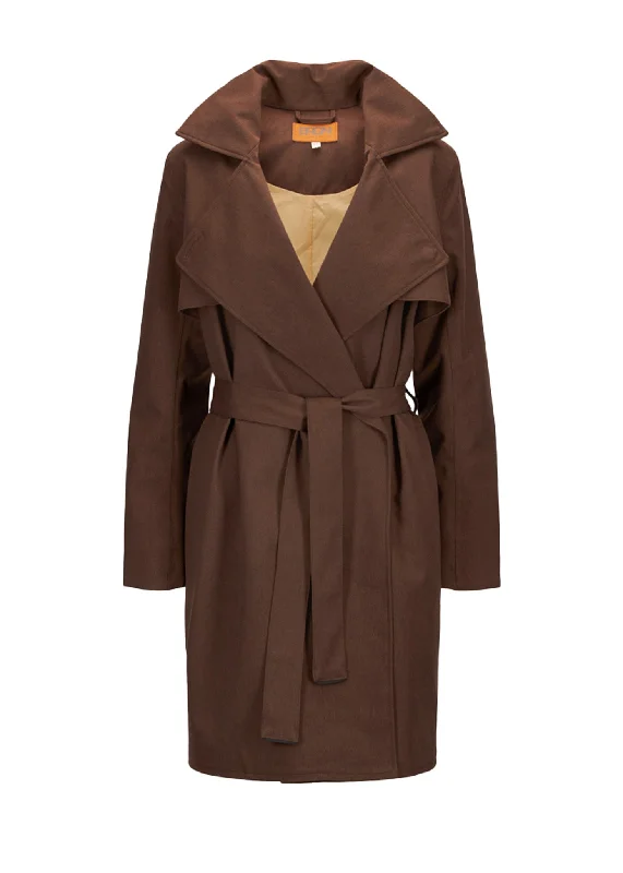 stylish peacoatYr Coat - Chocolate Brown