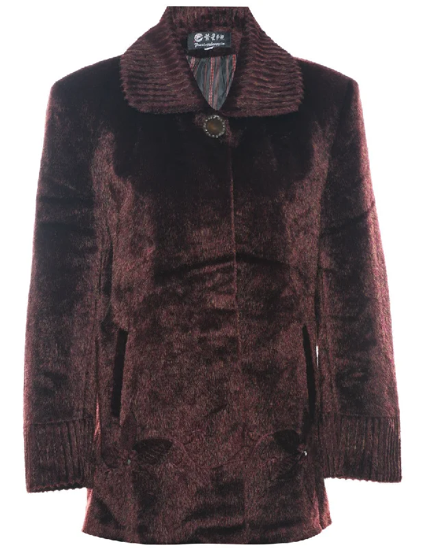 New Markdowns casual coatDark Brown Faux Fur Coat - L