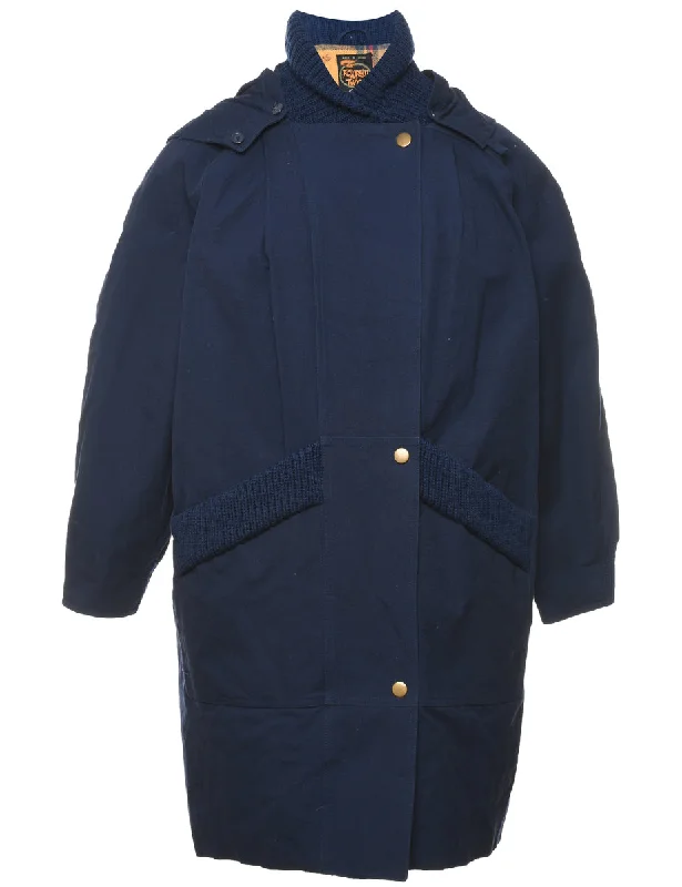 Deal of the Week chic outerwearHooded Navy Coat - L