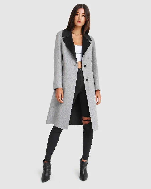 Super Sale high-quality coatLexington Two-Tone Wool Blend Coat - Grey
