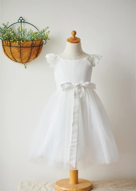Best Seller satin dressLovely Off White Flower Girl Dress