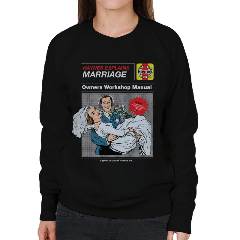 comfy workout wear hoodieHaynes Explains Marriage Workshop Manual Women's Sweatshirt