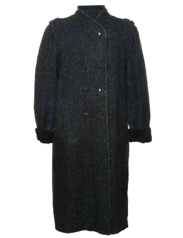 Best Bargains trendy bomber coatBlack Wool Coat - L