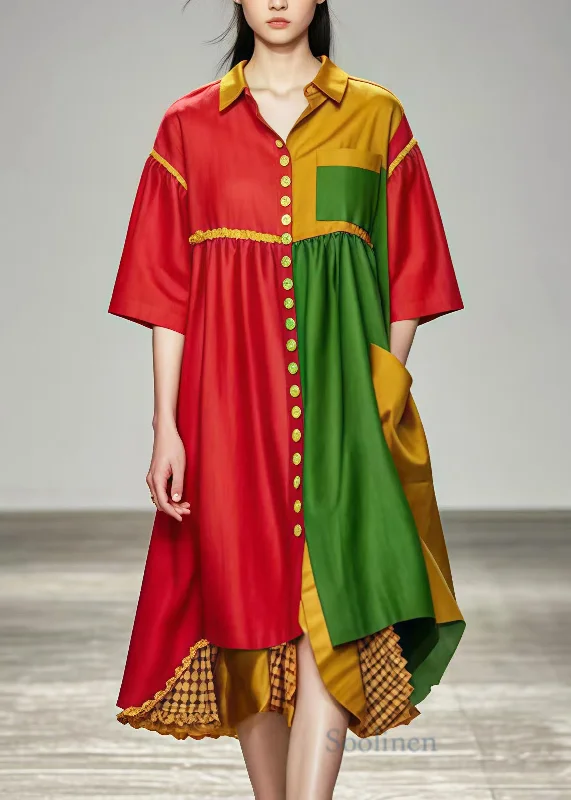 Shop and Save casual summer dressStyle Mulberry Oversized Patchwork Silk Shirt Dresses Summer Shop and Save casual summer dressStyle Mulberry Oversized Patchwork Silk Shirt Dresses Summer