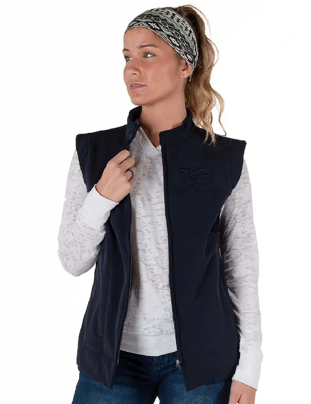 wool-blend coatCowgirl Tuff Womens Stretch Navy Nylon Softshell Vest