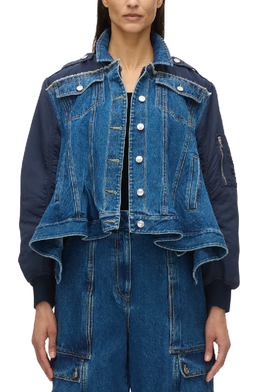 contemporary coatHybrid Denim Flight Jacket