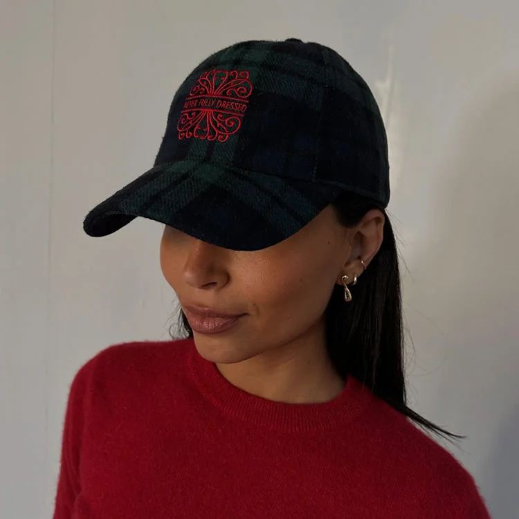Limited Availability contemporary fitness sweatshirtNavy Tartan NFD Cap