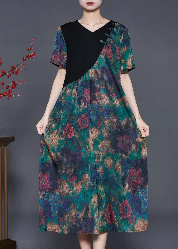Don’t Miss Out casual day dressVintage Green Tie Dye Patchwork Silk Oriental Dress Summer Don’t Miss Out casual day dressVintage Green Tie Dye Patchwork Silk Oriental Dress Summer