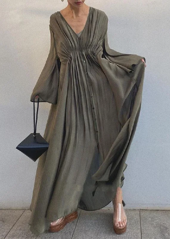 Clearance Items spaghetti strap dressUnique Army Green Cinched Patchwork Cotton Long Dresses Flare Sleeve Clearance Items spaghetti strap dressUnique Army Green Cinched Patchwork Cotton Long Dresses Flare Sleeve