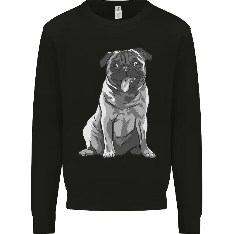 Stock Up and Save oversized sports sweatshirtA Happy Pug Funny Dog Funny Mens Sweatshirt Jumper