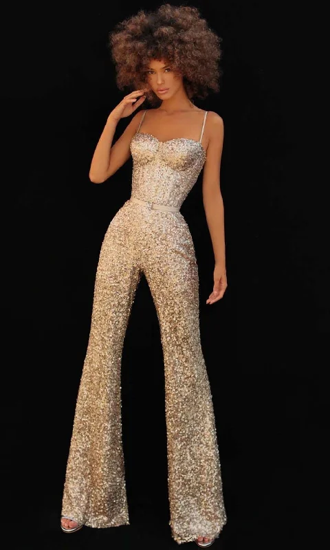 Final Clearance Tarik Ediz - 51163 Fitted Sweetheart Jumpsuit