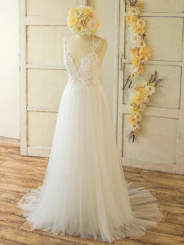 Friends and Family Sale trendy wrap dressSexy Back Summer Wedding Dress
