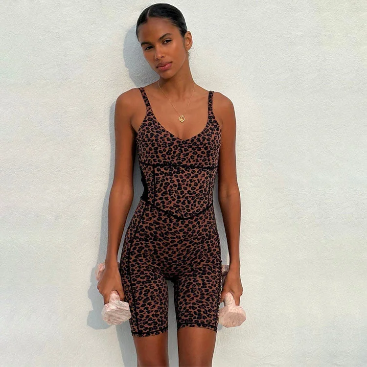 Can't Be Beat bold workout sweatshirtLeopard Unitard